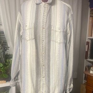 The Territory Ahead Shirt Mens XLarge Cotton Striped Long Sleeve Casual
